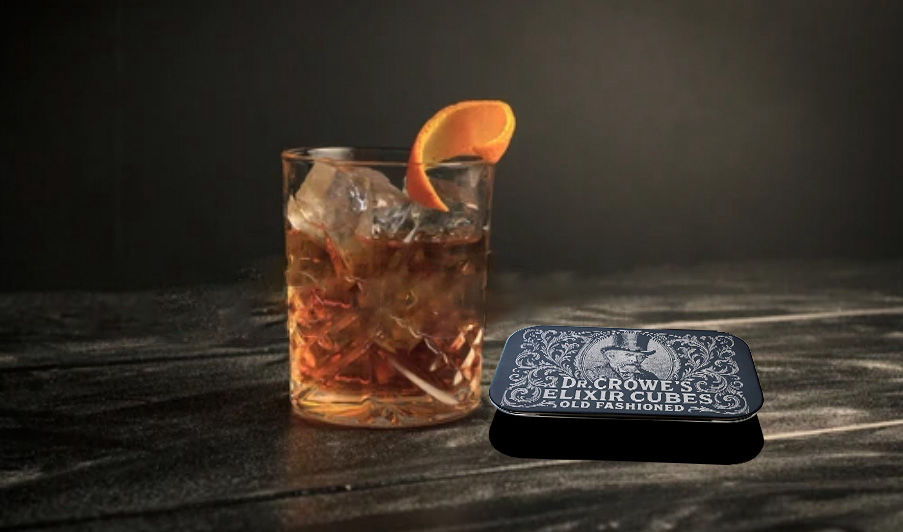 an Old Fashioned with Dr. Crowe's Elixir Cubes